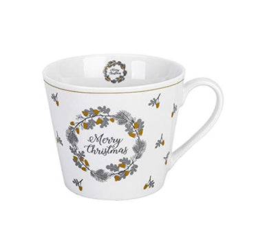 Krasilnikoff - Happy Cup - Becher, Tasse mit Henkel - Merry Christmas - Porzellan - H9 x Ø10 cm - Volumen: 400 ml - HC474 im Sale